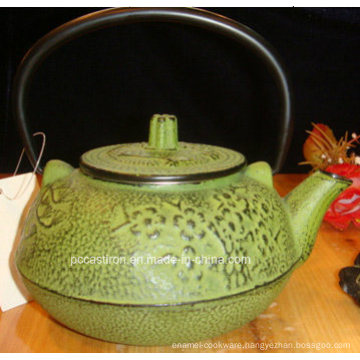 Best Selling Embossed 0.6L Cast Iron Teapot Color and Logo Customized